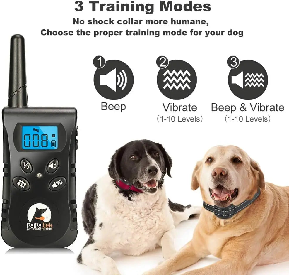 No Shock Dog Training Collar with Remote,1600ft Rechargeable Vibration Collar, Waterproof