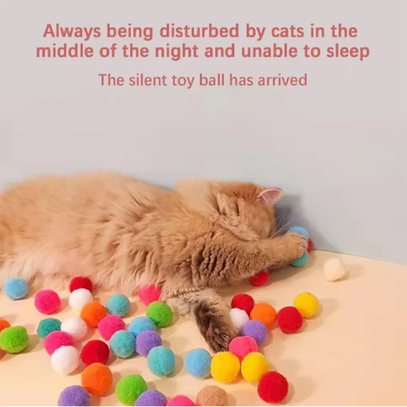 Hot Cat Toy Interactive High Fun Toy Gun, Plush Ball Launches Quiet High Bounce Ball