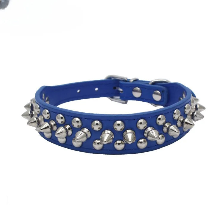 Adjustable Leather Pet Dog collar Neck Strap Spiked Dog Collar For Small Dog Cat