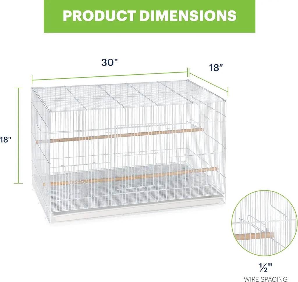 Stackable Metal Bird Cage for Small Pets, White Flight Home with Removable Tray