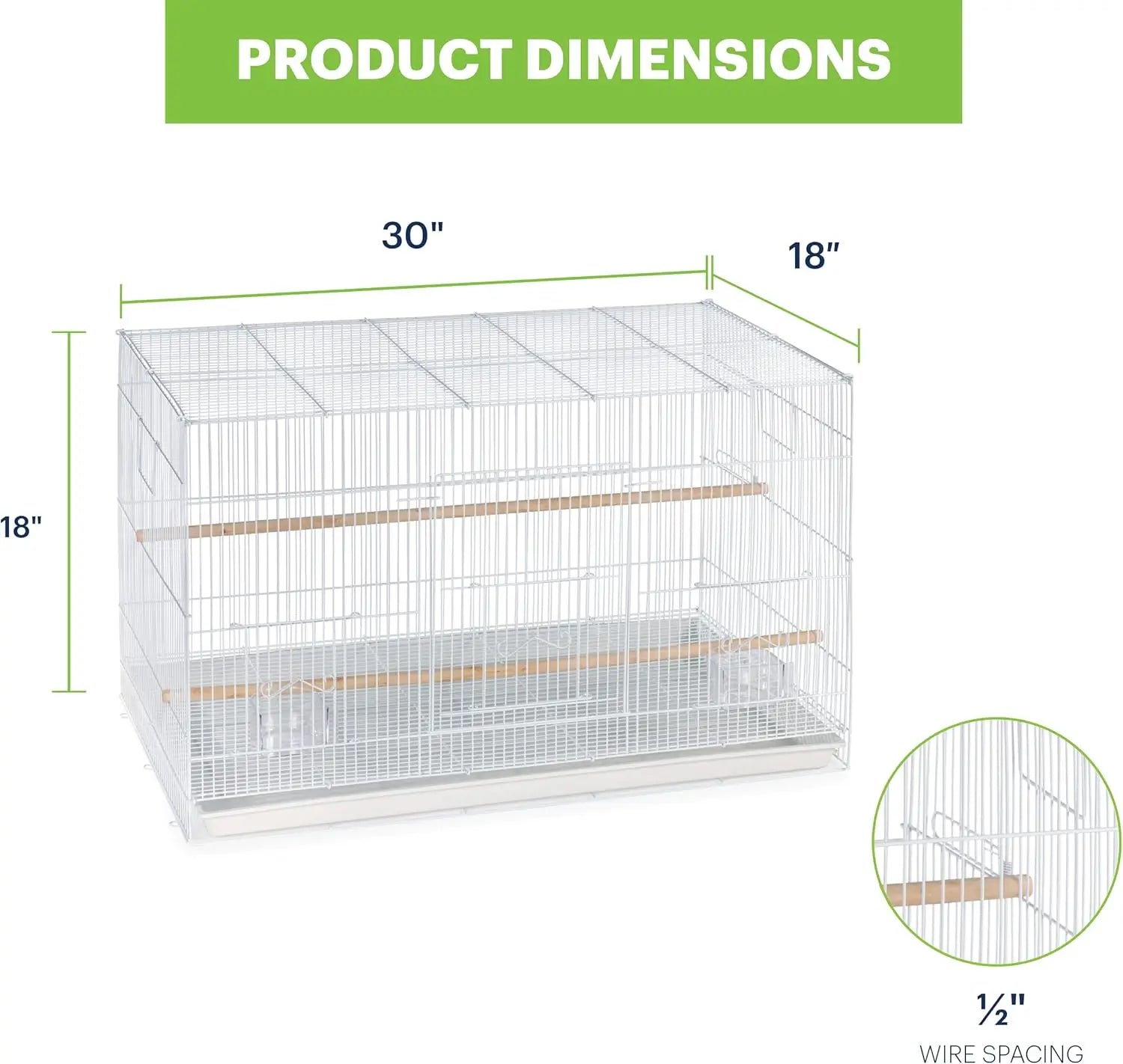 Stackable Metal Bird Cage for Small Pets, White Flight Home with Removable Tray