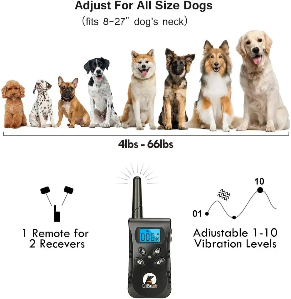 No Shock Dog Training Collar with Remote,1600ft Rechargeable Vibration Collar, Waterproof