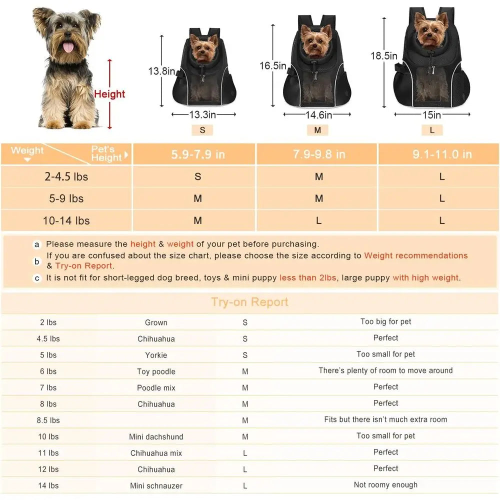 Pet Dog Carrier Backpack Small Dog Ventilated Mesh Dog Travel Back Pack with Safety Belt for Travel, Hiking, Cycling