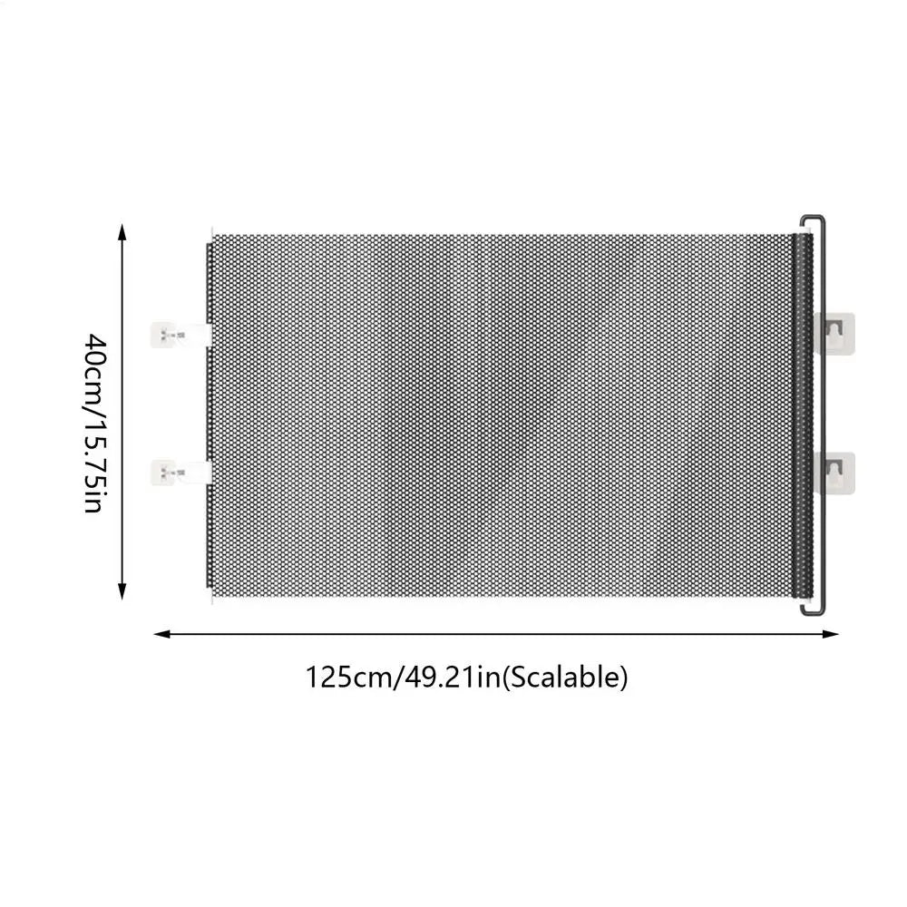 49 Inch Retractable Baby Gate Punch-free Fence Childproof Net No-Drill Mesh Safety Barrier