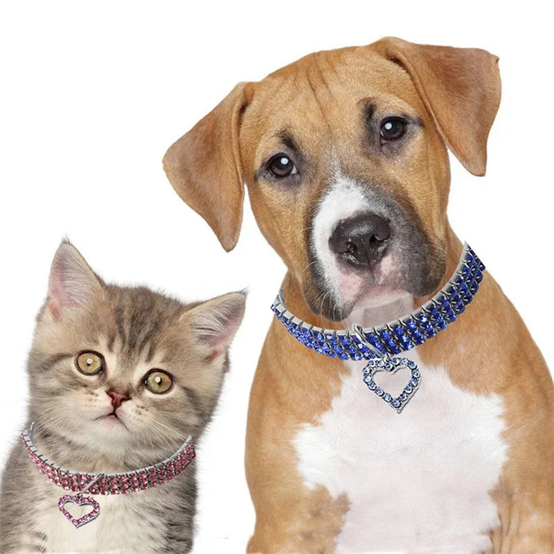 Bling Rhinestone Dog Collar Crystal  Leash For Small Medium Dogs S M L