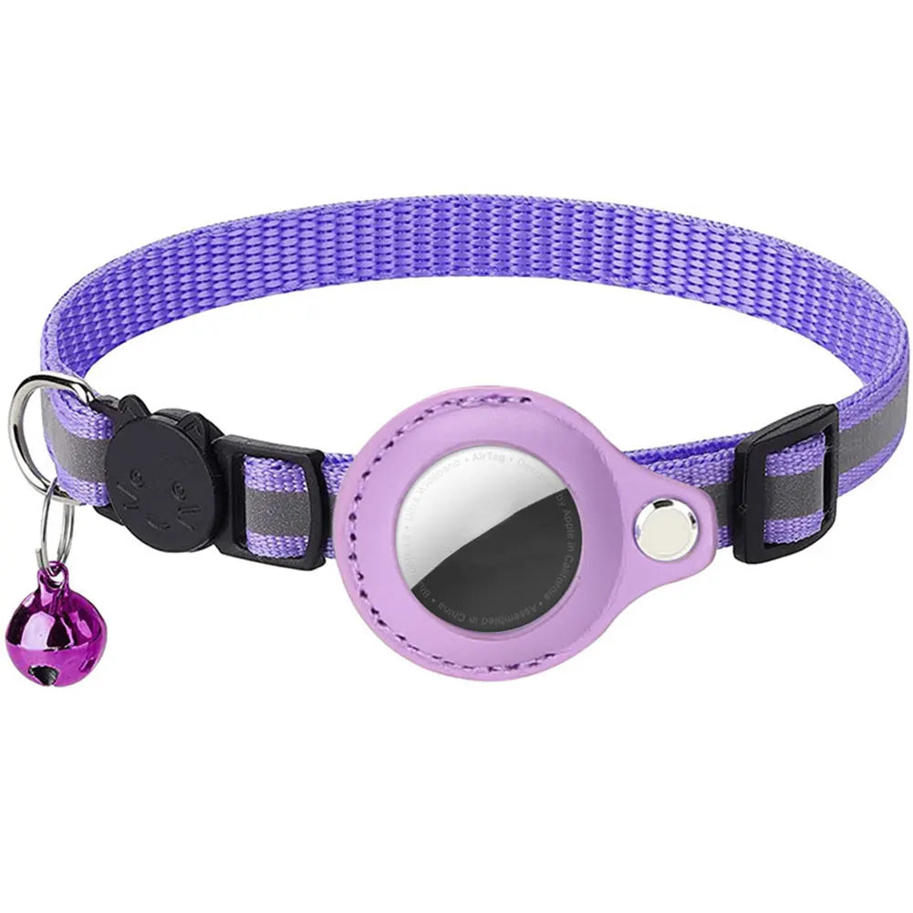 Apple AirTag Pet Collar, Reflective Kitten Collar, Safety Buckle, GPS Tracker Holder, Adjustable