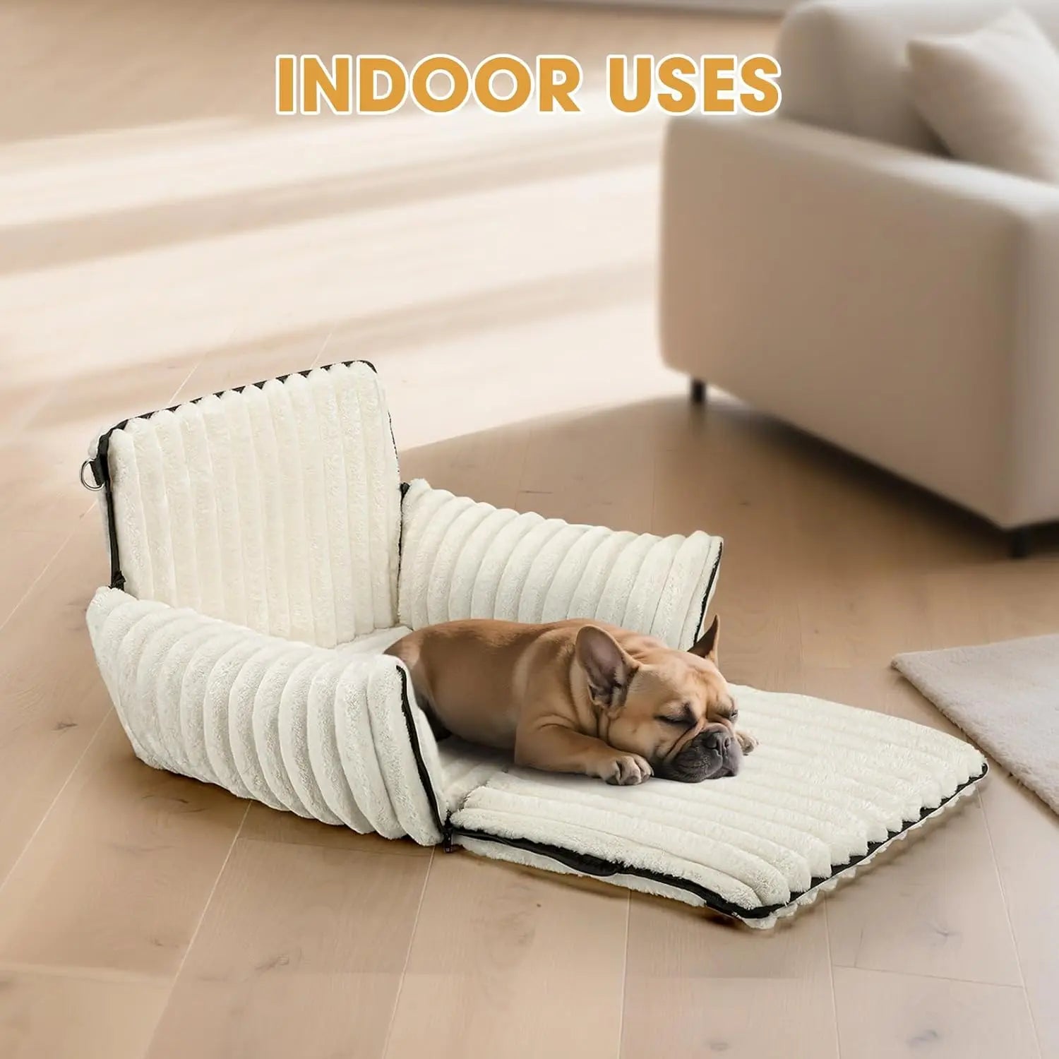 6-in-1 Dog Car Seat for Small/Medium Dogs, Washable Cover, Safety Leash