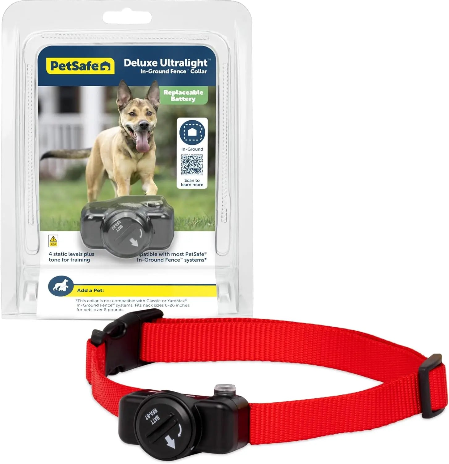 Ultralight Waterproof Electric Dog Fence Collar with Adjustable Fit and Low Battery Indicator