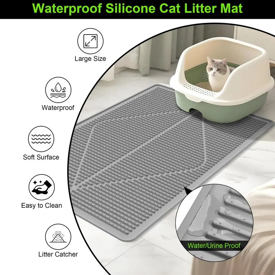 Cat Litter Mat XXL Waterproof Kitty Litter Box matt