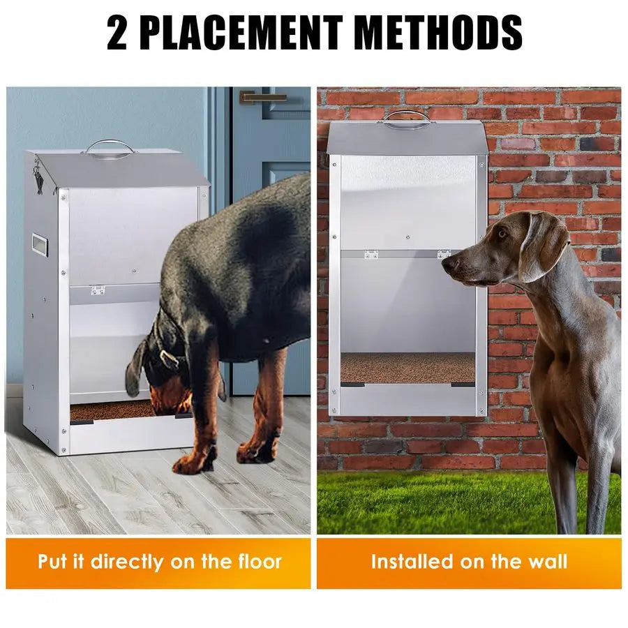 Dog Feeder Large Breed Outdoor Auto Dog Food Dispenser 25lbs Gravity Pet Feeder