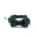 Pet Breakaway Cat Collar Bow Tie and Bell Cute Plaid, Elastic Adjustable Dog Collar With Sash