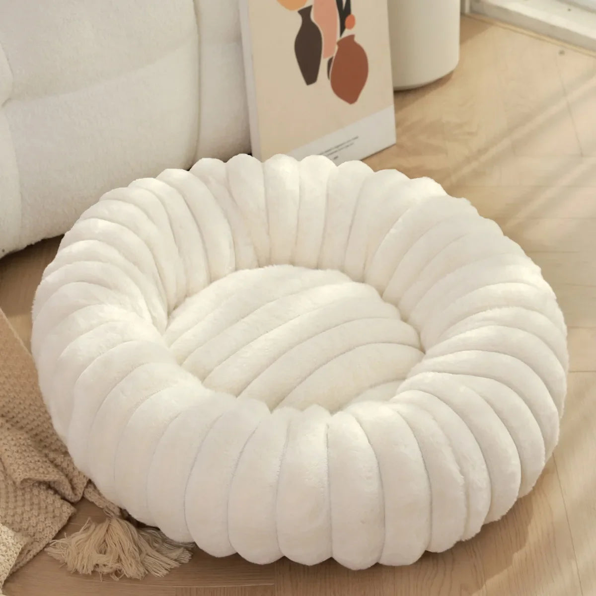 Round Pet Bed for Dog Bed Super Soft Cat/Dog Bed Winter Warm Sleeping