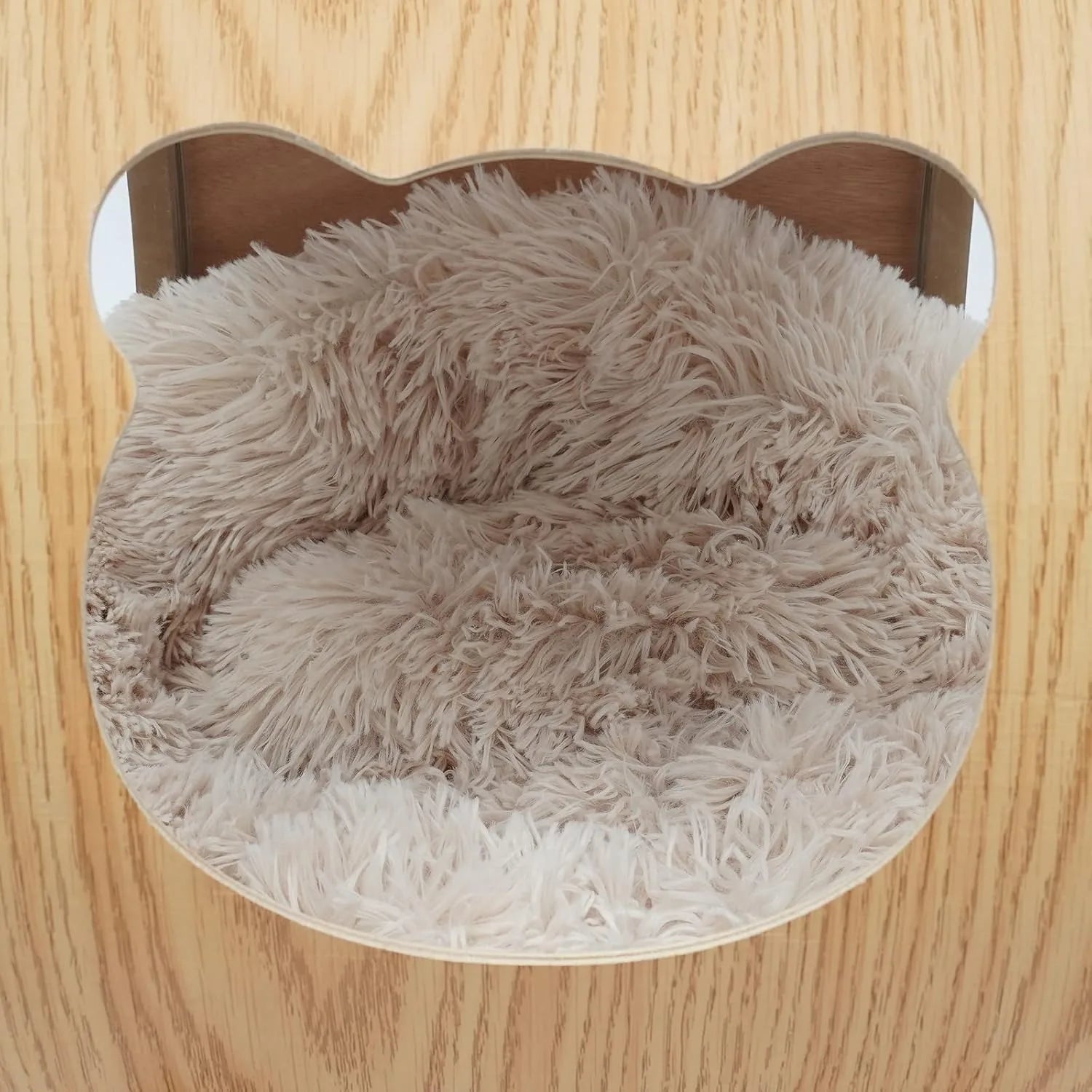 Luxury Cat Pod Bed, Wooden Frame with Clear Acrylic Dome 3.9" Thick Cushion