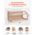 Wooden Hamster Cage Habitat 32"/40"/48" Clear Openable Top Small Animal House