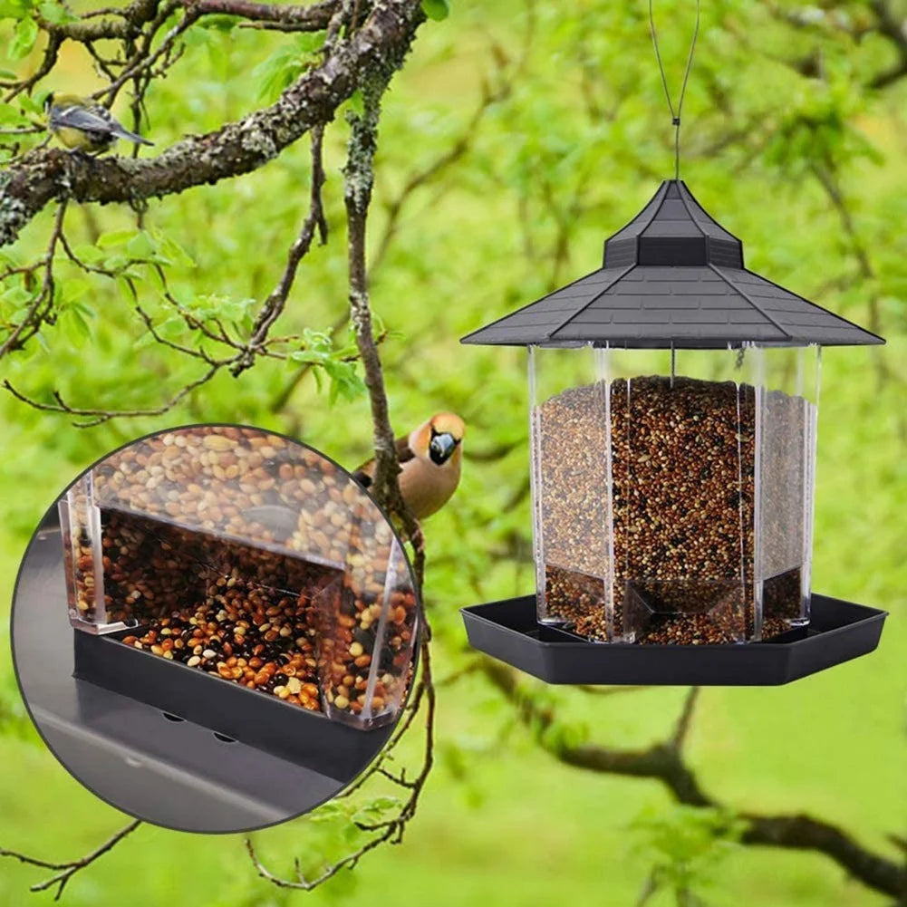 Wild Bird Feeders for Outside Rust Proof Hanging Feeders Squirrel Proof Attracts All Birds