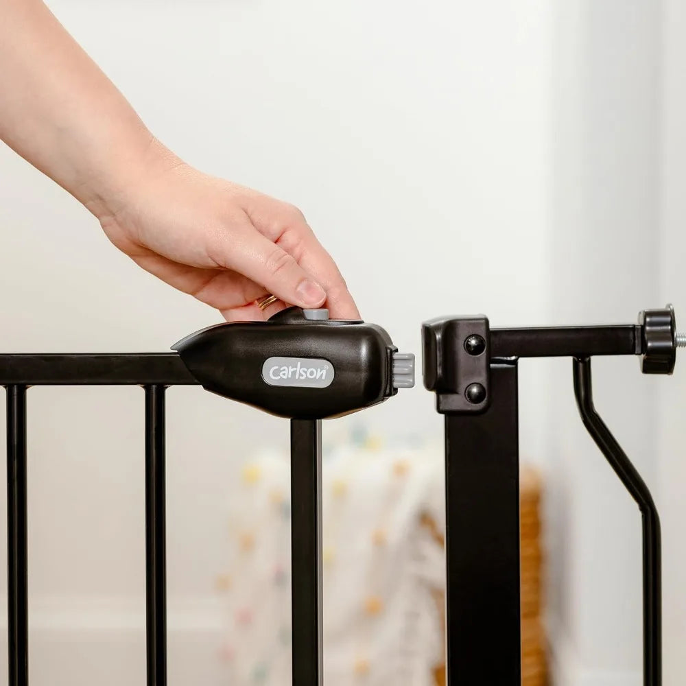 Extra Wide Walk-Through Pet Gate with Small Pet Door, Adjustable 29-36.5", Includes Mount Kits