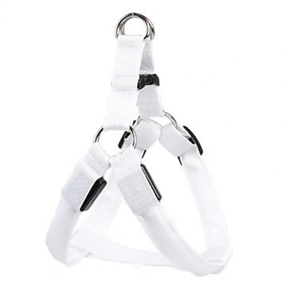 Adjustable LED Pet Harness, USB Rechargeable Light Up Dog Harness, Glow-in-The-Dark Safety Vest