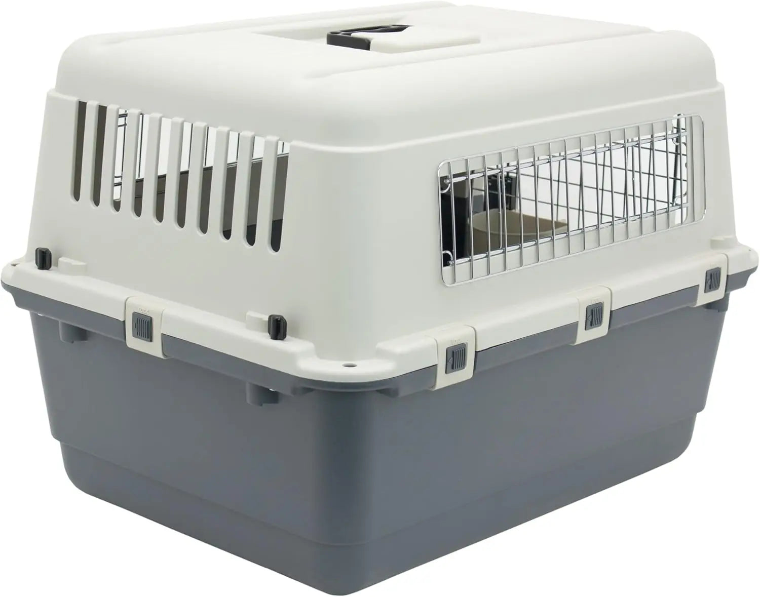Medium Gray Travel Dog Crate with Rolling Wire Door, Airline Approved and Durable