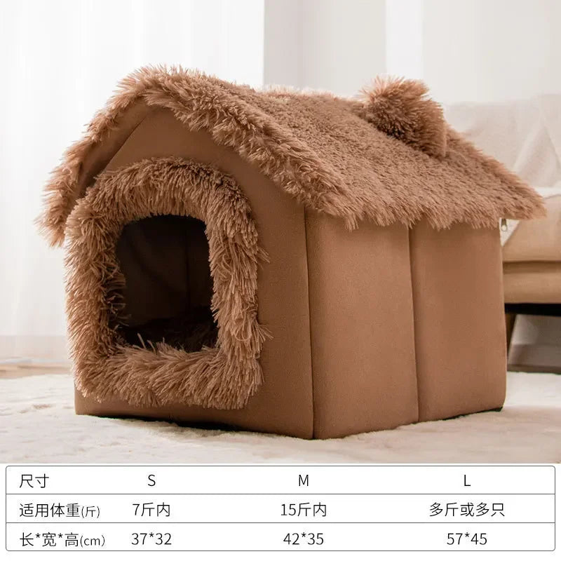 Dog Kennel Indoor Soft Comfortable Puppy House Winter Warm Pet Sleeping Mat