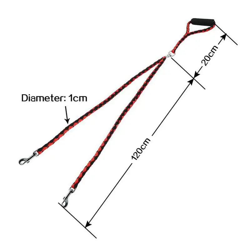Pet Double Leash, 2 Way Couplers Dog Leash, Rope Elastic Extended Pet Leash