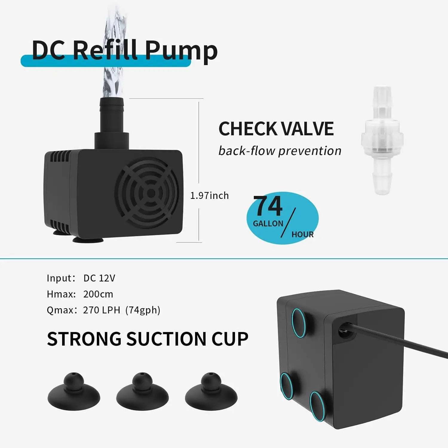 Auto Top Off System for Aquariums: ATO Controller with Dual Sensors, Quiet Pump & Safety Features