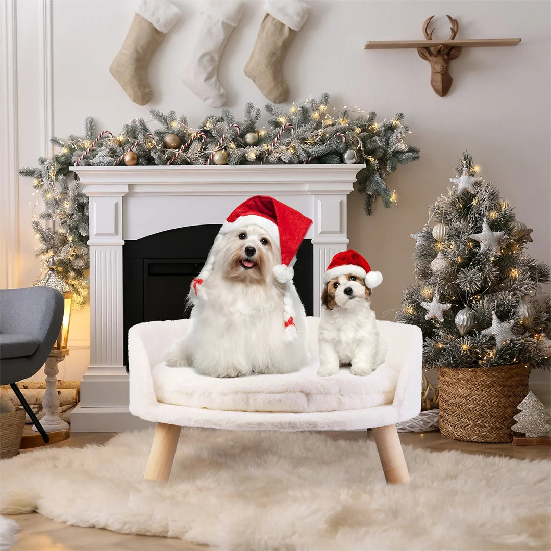 Luxury Cat Bed Soft Warm Plush Fabric Pet Nesting Chair Bed