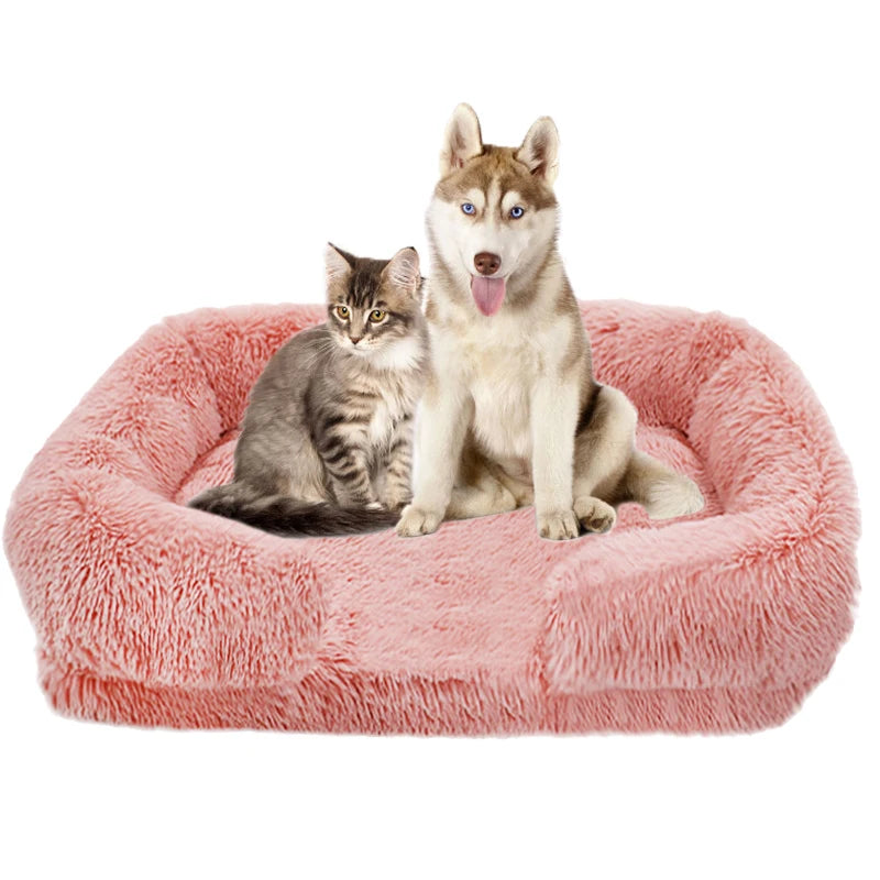 Thick orthopedic bed for large dogs - sponge, easy to remove and wash plush cover