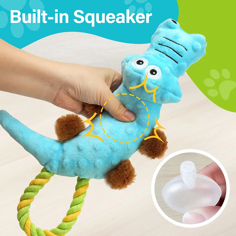 Pets Dog Squeaky Toy, 2 Pack, Tug of War Dog Toys