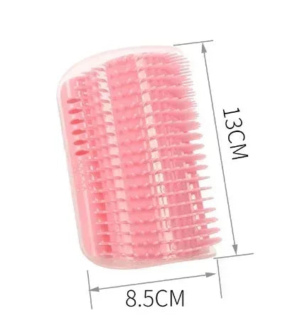Cat Corner Brush Comb Massager for Cat Grooming with Catnip