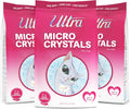 Premium Crystal Cat Litter - 99.9% Dust-Free, Soft Paws, Fragrance-Free - 15 lbs (3x5 lbs)