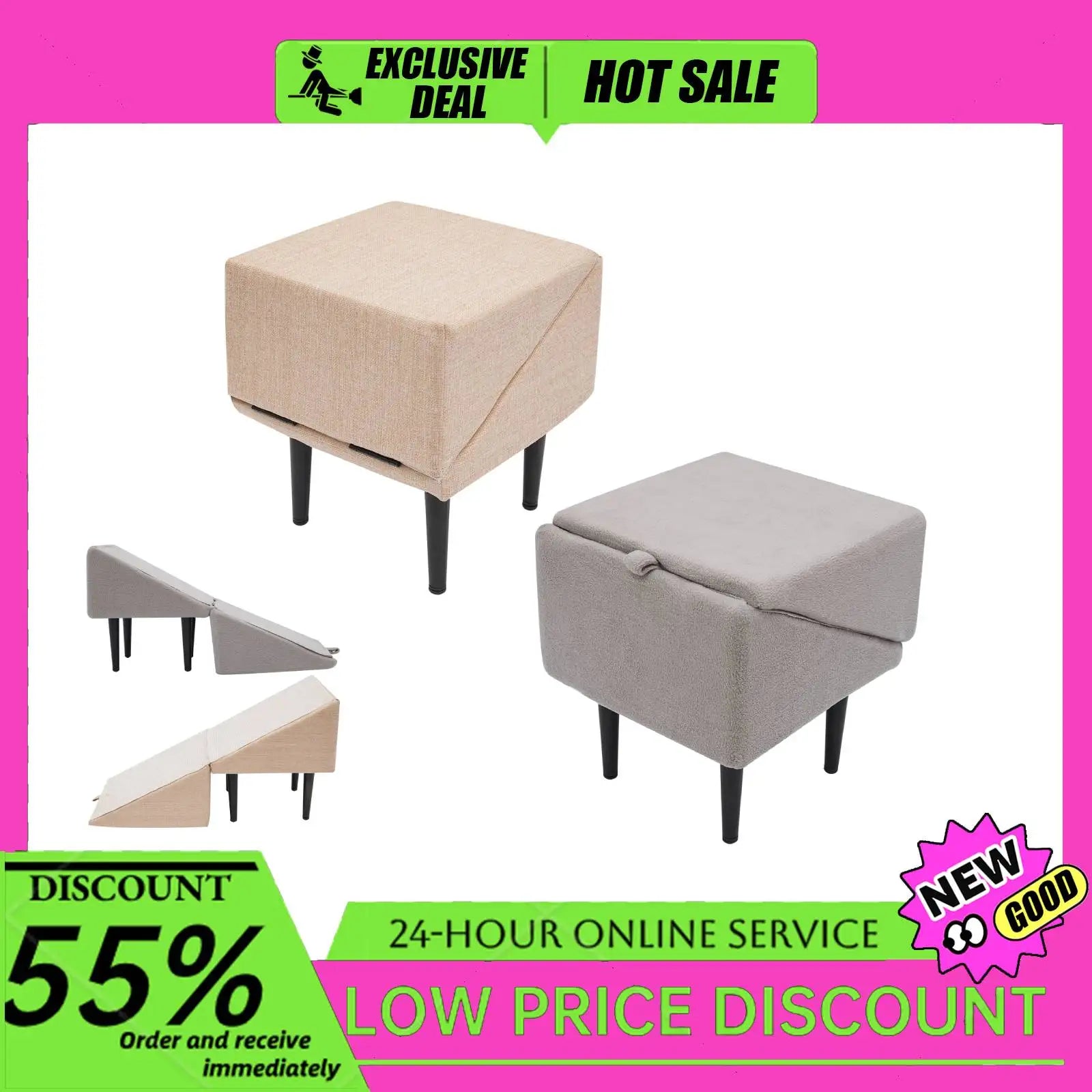 Split Dog Ramp 2 in 1 Lightweight Folding Pet Ramps