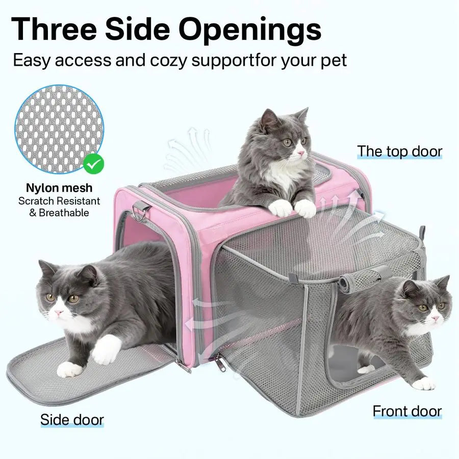 Cat Carrier, Airline Approved Soft Sided Pet Carrier for Cats/Small Dogs Up to 15 lbs