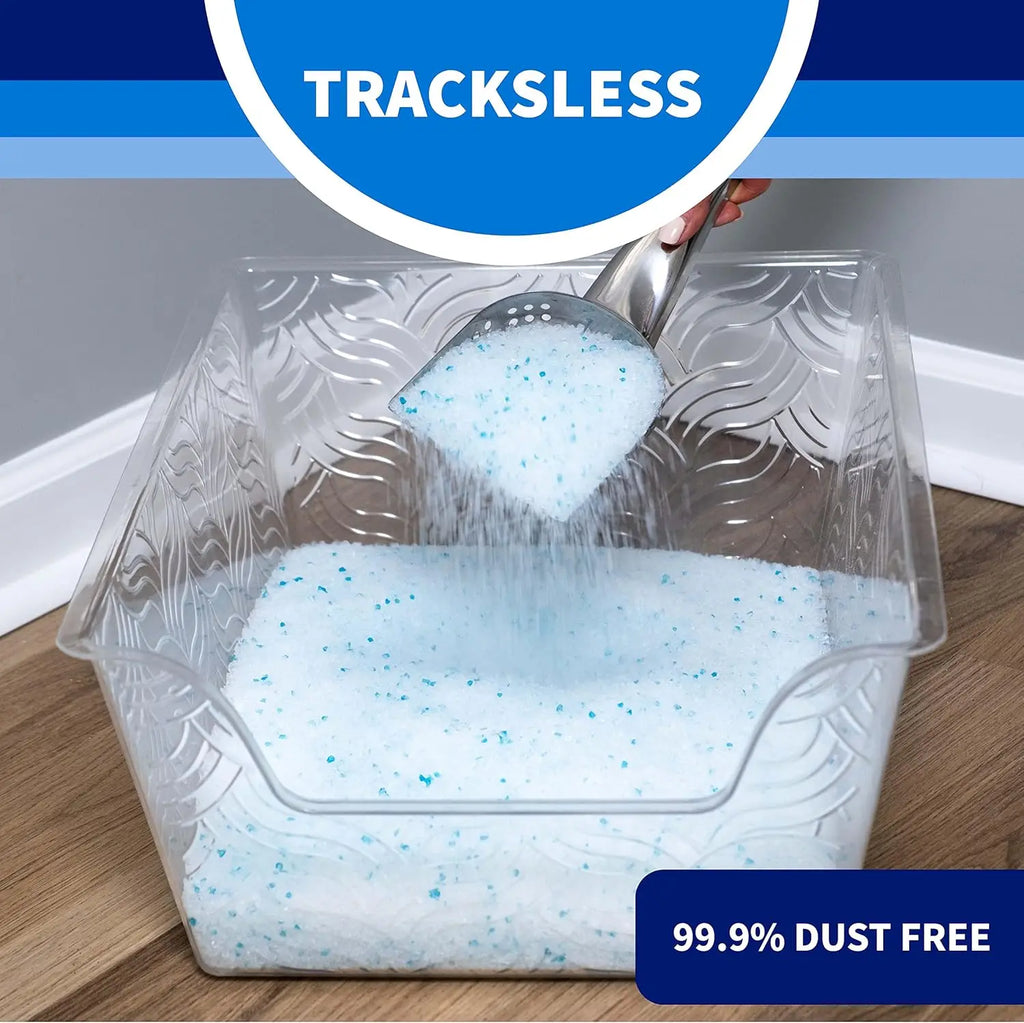 Trackless Cat Litter Pearls, White Clear Blue Crystals, 20 lb