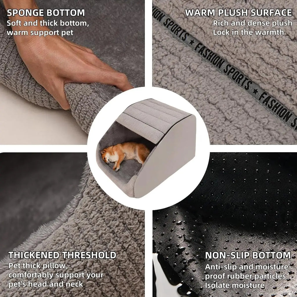 Extra Large Dog Bed House, 30D Memory Sponge, Cozy Indoor Plush Cave