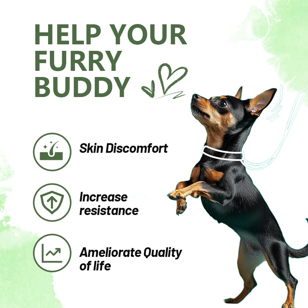 Dog Anti-Allergy Chews Salmon Flavor Soft Chew Skin Health Coat Defense 120 PCS/Bottle