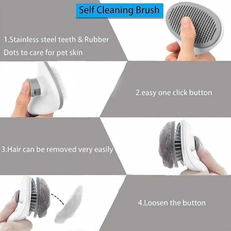 Pet Dog Brush Cat Comb Self Cleaning Pet Hair Remover Brush