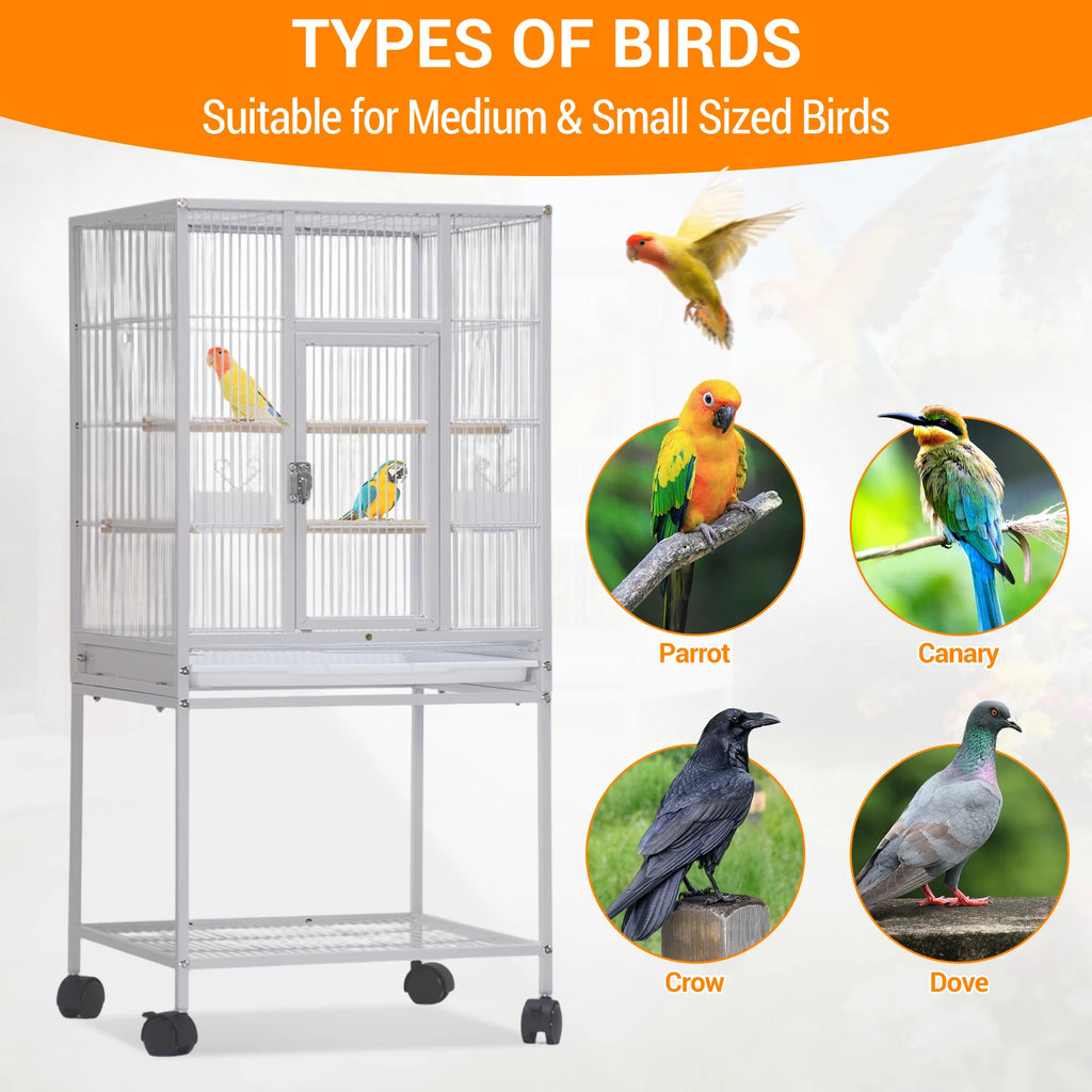 Small Animal Cage, 5-Level Metal Ferret or Bunny Cage with Wheels, with Removable Tray