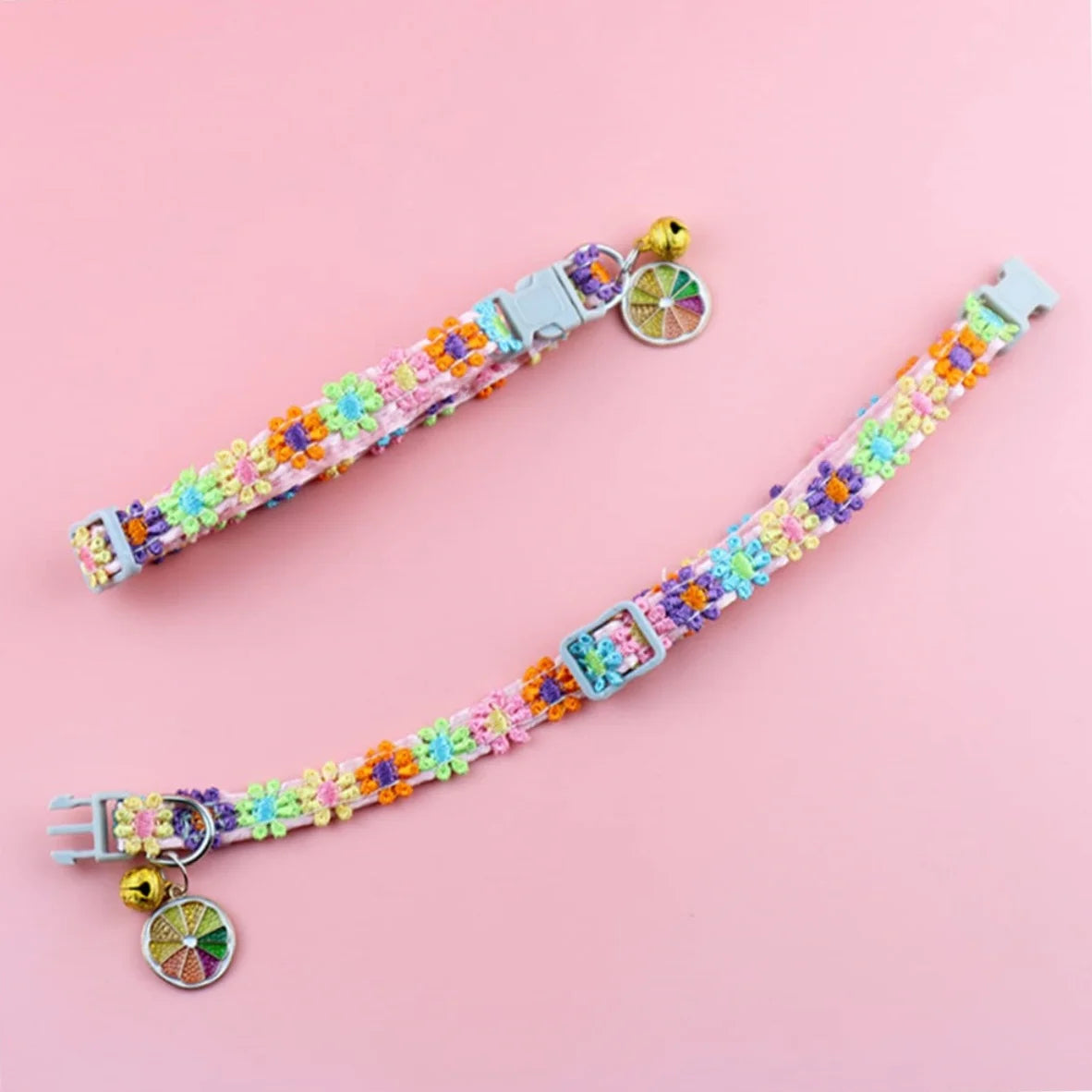 Pet Collar With Bell Cartoon Footprint, Adjustable Safety Bell Ring Necklace