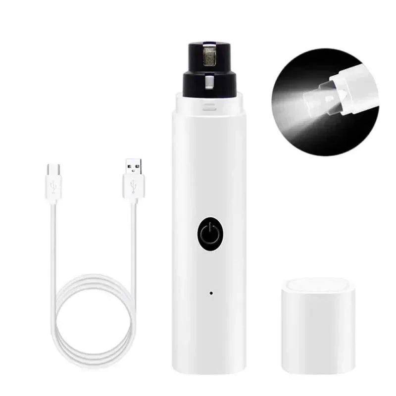 New Electric Dog Nail Clippers Rechargeable USB Charging With LED Light