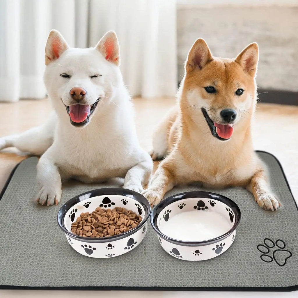 Extra-Large Non-Slip Pet Feeding Mat, Absorbent Microfiber