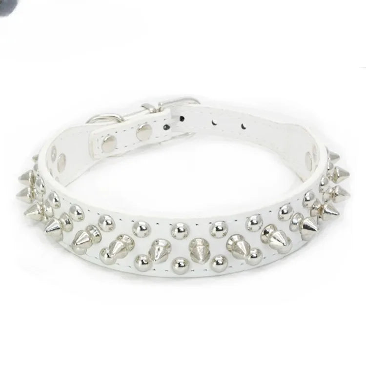 Adjustable Leather Pet Dog collar Neck Strap Spiked Dog Collar For Small Dog Cat