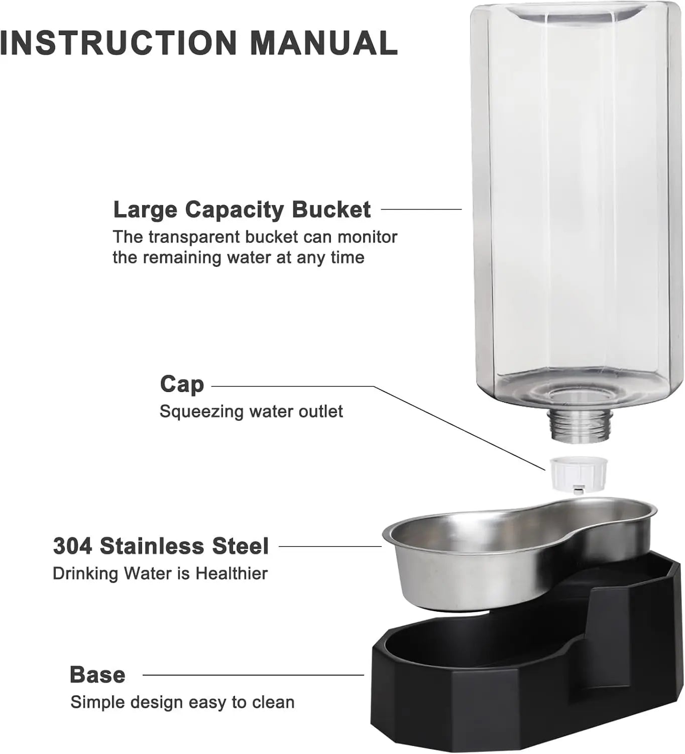 9L Automatic Pet Water Dispenser with Gravity Design for Multiple Dogs