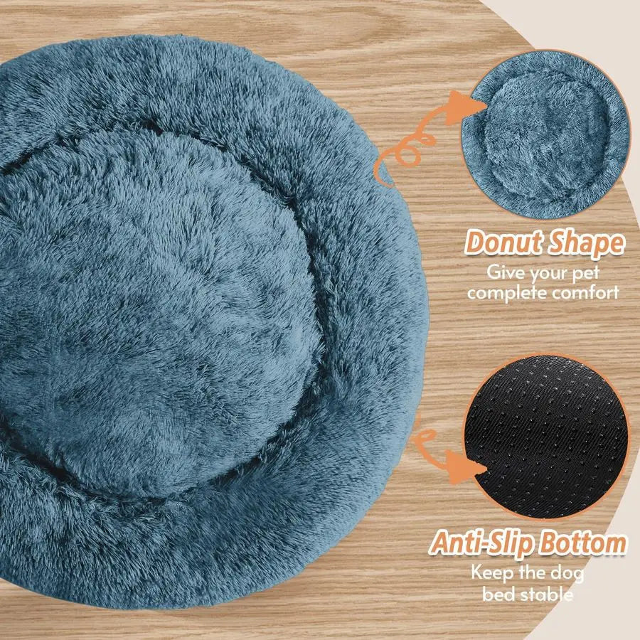 Calming Dog Bed Large Size Dog, Anti-Anxiety Donut Large Pet Bed