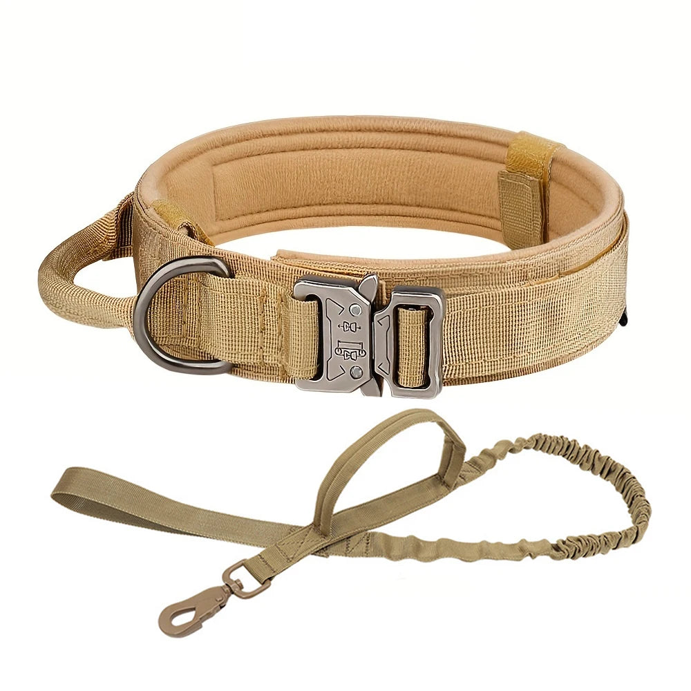 Dog Training Collar Adjustable Tactical Dog Collar And Leash Set  For Small Big Dogs
