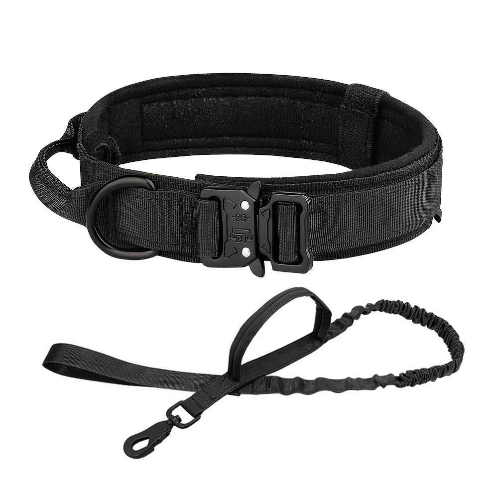 Dog Training Collar Adjustable Tactical Dog Collar And Leash Set  For Small Big Dogs