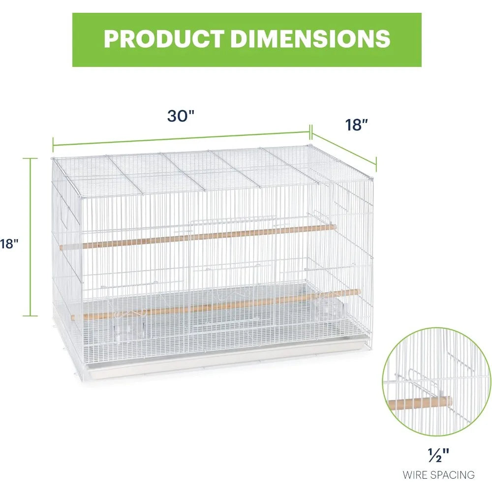 Stackable Metal Bird Cage for Small Pets, White Flight Home with Removable Tray