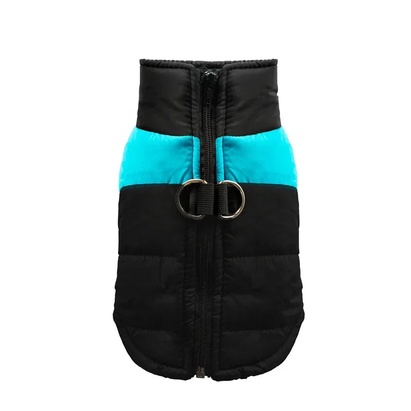 Waterproof Warm Dog Clothes Winter Vest Padded Zipper Jacket