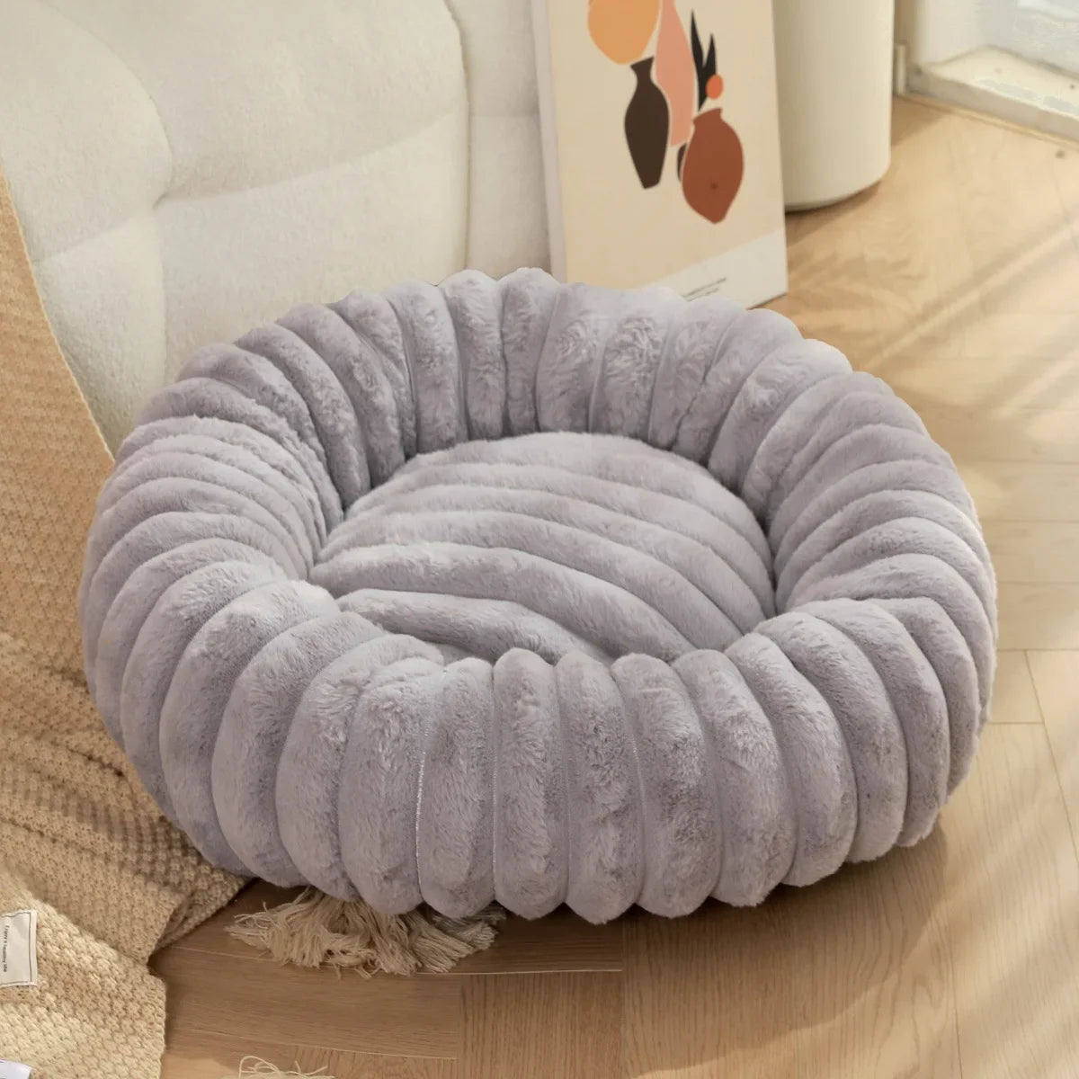 Round Pet Bed for Dog Bed Super Soft Cat/Dog Bed Winter Warm Sleeping