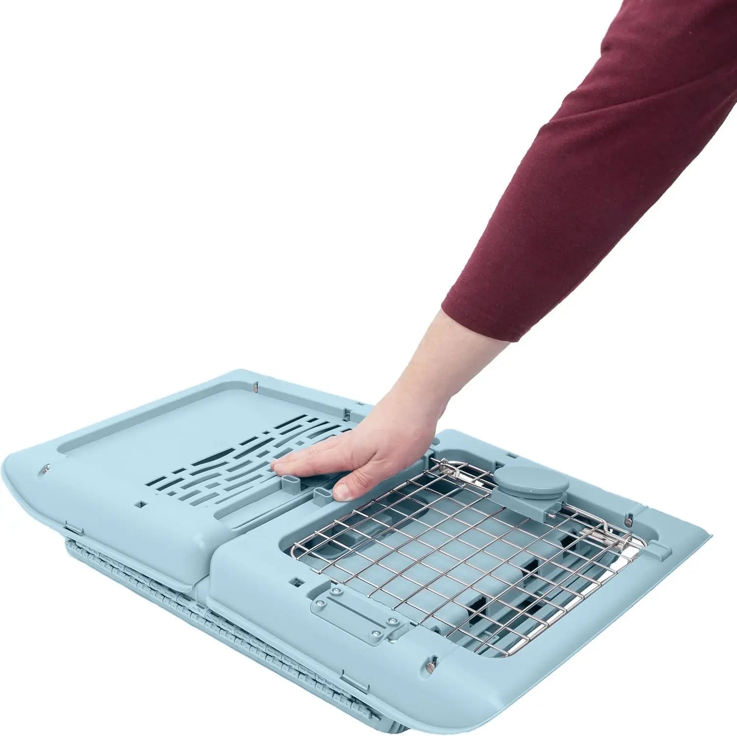 Collapsible Hard-Sided Pet Travel Carrier for Small Dogs Cats up to 20lbs, Washable Kennel with Ventilation, 19.6x13.5x12 Inches