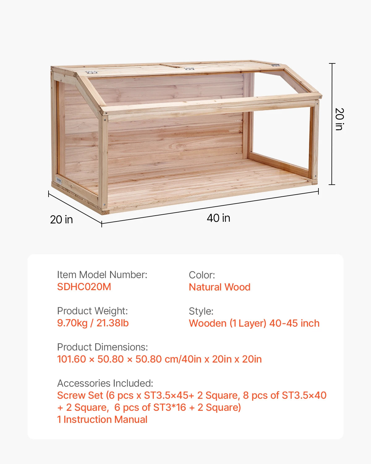Wooden Hamster Cage 270° Viewing With Openable Top Ventilated Animal Cage
